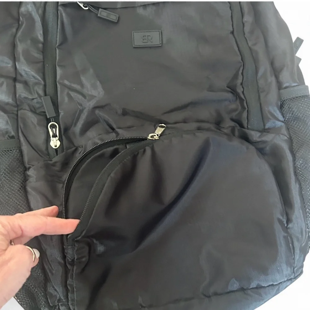Banana Republic Large Black Nylon Backpack Unisex Packable 4 Pocket Travel Bag